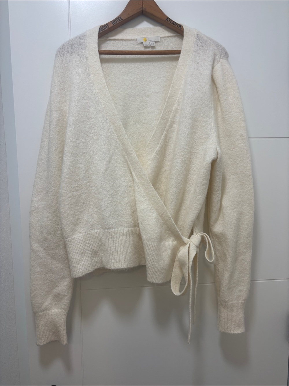 Boden Wrap-Style Cream Women's wrap Sweater